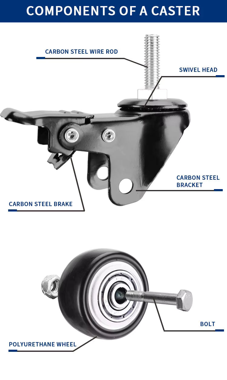 Heavy-Duty Caster Wheel Viiergo Ergonomics